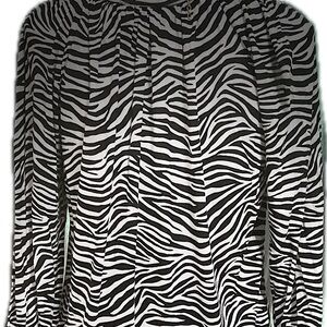Michael Kors Black and White Zebra Print Blouse